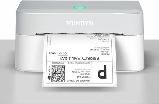 MUNBYN Bluetooth Thermal Label Printer RW403B, Wireless 4x6 Shipping Label Printer for Small Business, Compatible with Android, iPhone, Windows, Mac, Chromebook, Print Width 1.57"-4.25"-DeskLoop Office