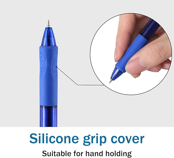 8 Pcs Retractable Gel Pens Fine Point (0.5mm) Rollerball Pens for Smooth Writing (Black&Red&Blue Ink) for Women Men Journaling School and Office Supplies Use…-DeskLoop Office