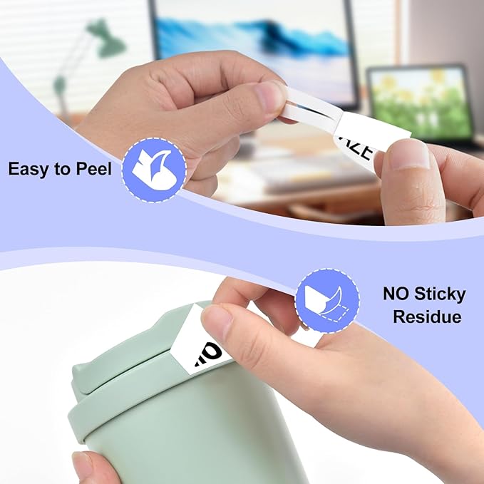 2PK TZe-FX251 1" Compatible for Ptouch Flexible ID Laminated Tape TZ-FX251 24mm 0.94 White Cable Wire Labels Tape for PT-D600 PT-D610BT PT-P710BT P700 Label Maker-DeskLoop Office