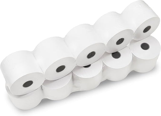(24 Rolls) 2 1/4 x 150 ft White Adding Machine Tape Paper Rolls Premium One Ply Register Adding Machine/Calculator Paper Rolls Printing Calculator 10 Key-DeskLoop Office