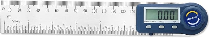 Digital Angle Finder,2 in 1 Digital Protractor, 7 inch / 200mm Stainless Steel Digital Angle Ruler with Zeroing and Locking Function-DeskLoop Office