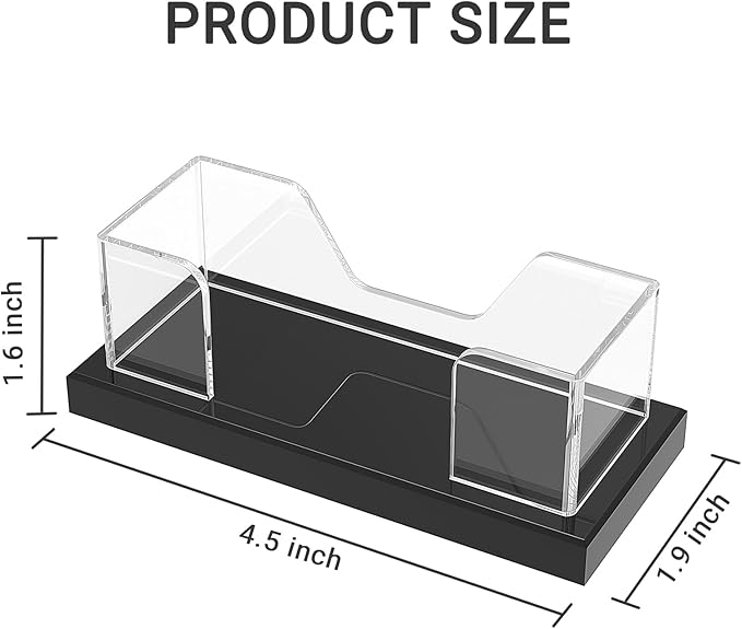 LUGUNU Business Card Holder for Desk 2 Pack – Clear Acrylic Card Display Stand Holds 100 Cards, Office Desktop Organizer(4.5x1.9x1.6inches)-DeskLoop Office