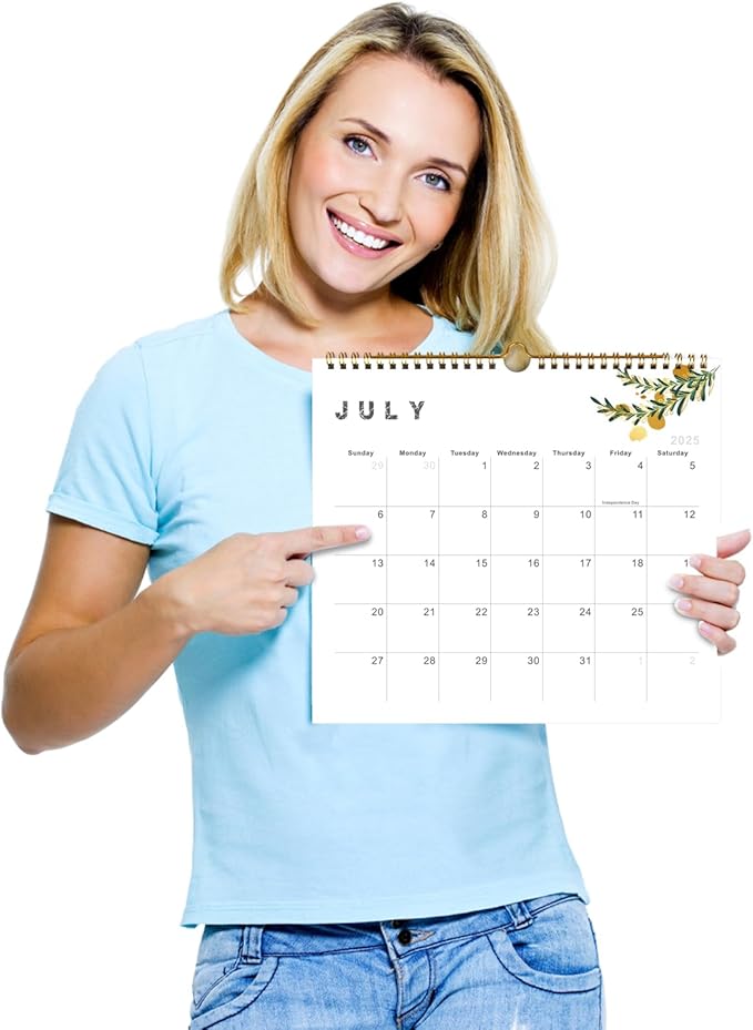 Lbylyhxc 2025 Calendar - from January to December 2025, 2025 12-month wall calendar, 10 x 11.2 inches, heavy paper, suitable for New Year and Christmas Presents (gold leaves)