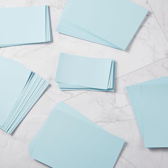 50 Sheets Blank Cardstock Paper 250 GSM Thick Heavy Cards Stock for DIY Art Projects, Card Making, Postcards, Greeting Cards, Birthday Party, Wedding Invitation (Light Blue, 3x5 inches)-DeskLoop Office