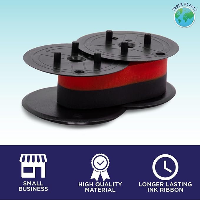 Red and Black Printing Calculator Ribbons Compatible with GR24 by Paper Planet | Replacement Adding Machine Ink Ribbon Compatible with Sharp EL 1197PIII Adding Machine | 6 Pack-DeskLoop Office