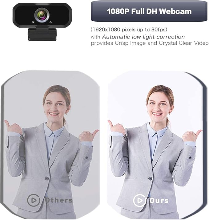 Webcam 1080p HD Computer Switch 2 Camera - Microphone Laptop USB PC Webcam with Tripod Stand, 110 Degree Live Streaming Widescreen Recording Pro Video Web Camera for Calling, Conferencing-DeskLoop Office