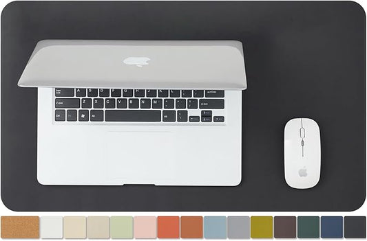 Cork Desk Mat - Small Dual-Sided Desk Pad for Office and Home - Desk Organization and Accessories - Ideal for Large Mouse Pad and Small Desk Mats on Top of Desks(Black,23.6"x 13.8")-DeskLoop Office