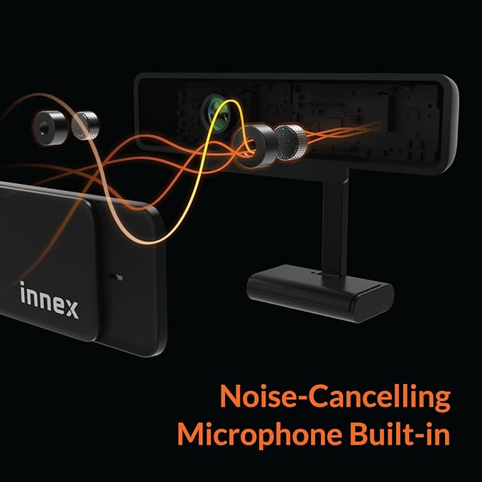 Innex C220 HD 1080p Webcam with Microphone, 71°FOV, Noise Canceling, Low Light Correction, Privacy Shutter - Plug & Play USB Webcam for PC, Windows, Mac - Ideal for Work from Home, Remote Learning-DeskLoop Office