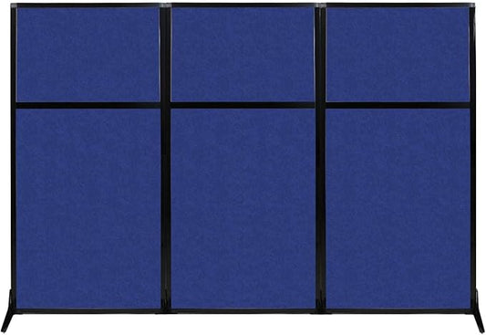 Versare Office Workstation Screen | Portable Wall Divider | Modern Cubicle | Freestanding Privacy Screen | Flexible Work Space | 3 Panels | 99" Wide x 70" Tall Blue SoundSorb Panels-DeskLoop Office