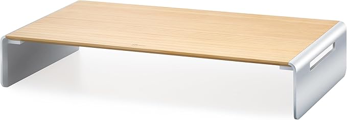 j5create Premium Monitor Stand, Made with Elegant Wood and Sleek Aluminum Material, Display/TV/Screen/Printer/Laptop Riser, Max Load 88 lbs/ 40 kg (JCT125)-DeskLoop Office