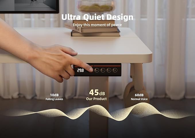 YDN Standing Desk with Keyboard Tray, 48 Inch Height Adjustable Desk with Cable Management, White Stand Up Desks for Home and Office, White-DeskLoop Office