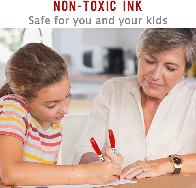 Volcanics Red Dry Erase Markers Low Odor Fine Whiteboard Markers Thin Box of 12-DeskLoop Office