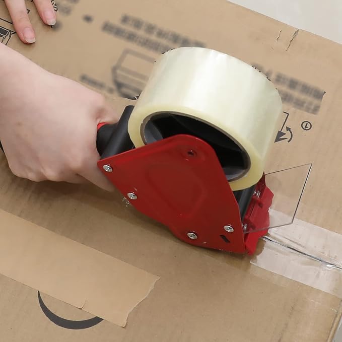 WELSTIK 2 Pack Red Non-Slip Silicone Handle Packing Tape Dispenser Gun 2 Inch -Heavy Duty Sealing Tape Cutter for Shipping, Carton and Box Sealing, Easy Operation-DeskLoop Office