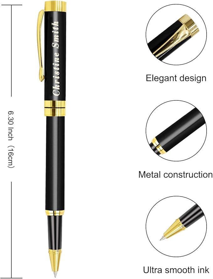 Amlion Personalized Pens Custom Engraved Pen with Name, Refillable Medium Refill, Personalized Gifts for Men Women-DeskLoop Office