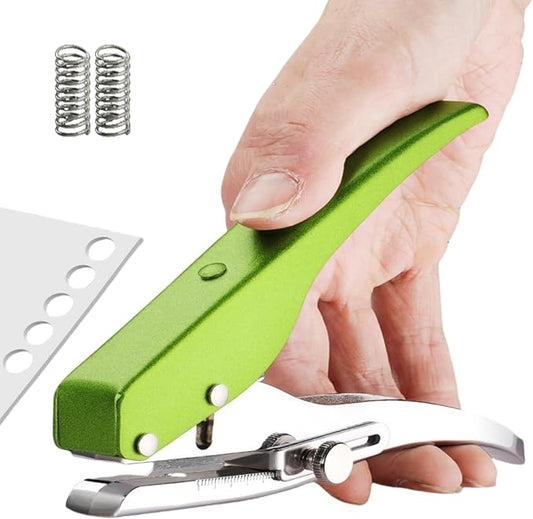 Hole Punch, Heavy Duty Hole Puncher Single Hole Punch Handheld Paper Punch Hole Puncher Single Small Hole Punch One Hole Punch for Paper Crafts Cards Tags Scrapbook- 1/4 inch-6mm-DeskLoop Office