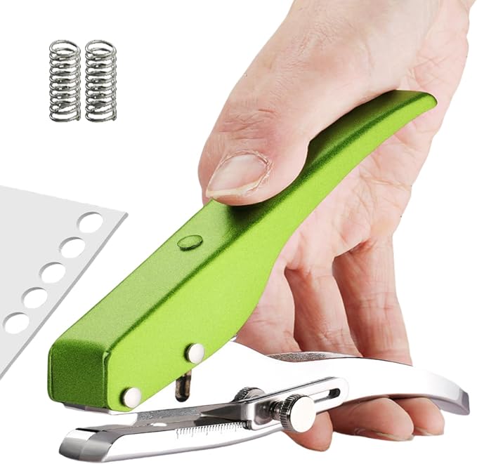 Hole Punch, Heavy Duty Hole Puncher Single Hole Punch Handheld Paper Punch Hole Puncher Single Small Hole Punch One Hole Punch for Paper Crafts Cards Tags Scrapbook- 5/16 inch-8mm-DeskLoop Office