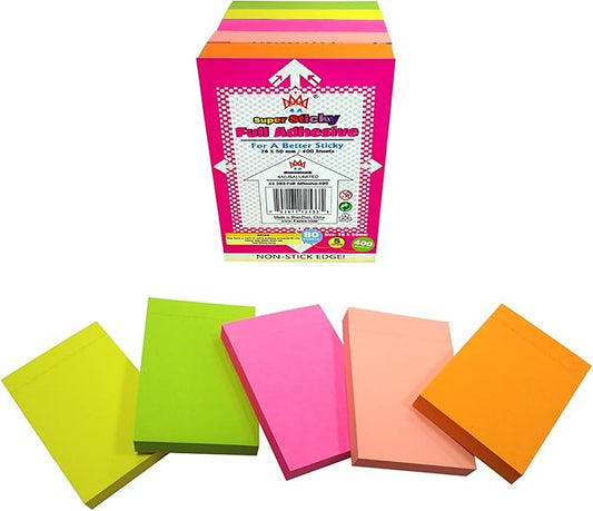 Full Adhesive Sticky Notes 3 x 2 in, Bright Colors, Colorful Small Sticky Notes Full Adhesive Back Self-Stick Note Pads for Office, School Supplies, 80 Sheets/Color, 5 Colors/Pack, 400 Sheets Total-DeskLoop Office