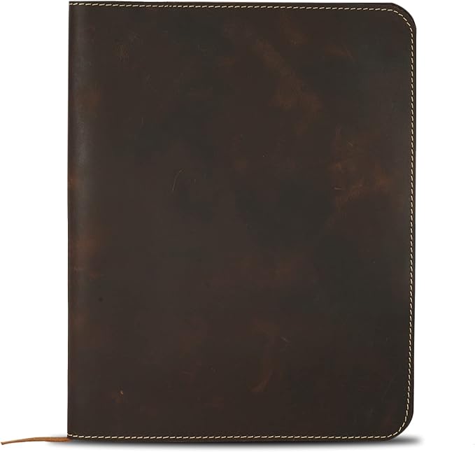 Large Size Journal Cover for hard cover notebook, Rustic Leather Journal Cover (8.5 x 11 inches), Full Grain Leather Journal Cover, Handmade - Brown
