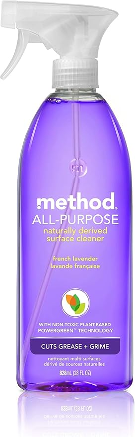 Method All-Purpose Cleaner Spray, French Lavender, Plant-Based and Biodegradable Formula Perfect for Most Counters, Tiles and More, 28 Fl Oz, (Pack of 8)-DeskLoop Office