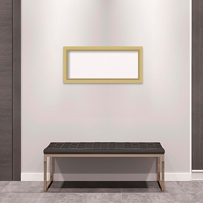 Amanti Art White Cork Board for Wall, 15x33 Vision Board with Gold Frame, Medium Corkboard Office Decor for Home Organization, Casual Corkboard Pinboard to display items for home organization-DeskLoop Office