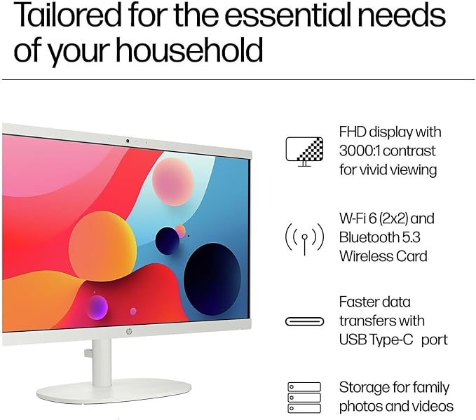 HP 22 inch FHD All-in-One Desktop Computer PC 2025 Flagship, 16GB RAM, 756GB Storage (256GB SSD + 500GB Ext), Intel Celeron CPU, Webcam, WiFi 6, HubxcelAccessory, Win 11 Pro, Lifetime Office 2024-DeskLoop Office