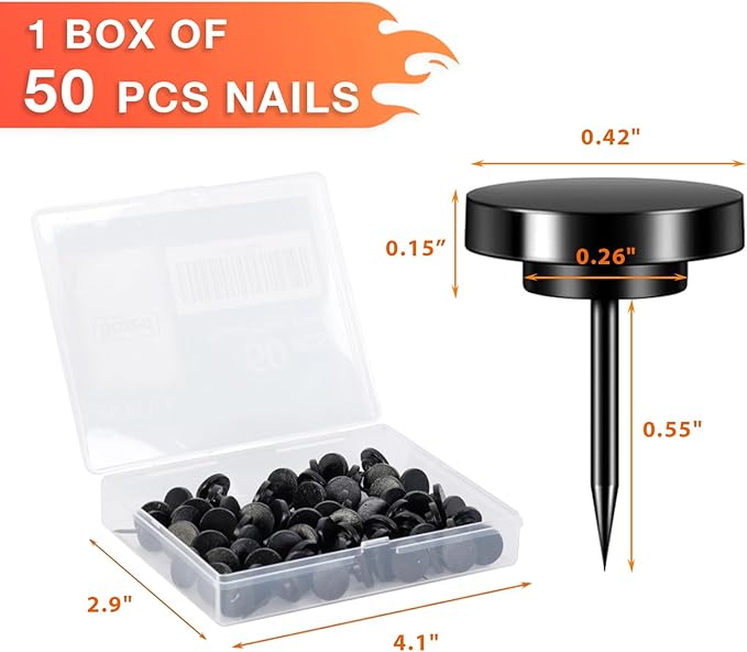 50 PCS Flat Push Pins for Cork Board, Black Metal Thumb Tacks for Wall Picture Photo Hanging, Board Posters Bulletin Maps, Office Home Decorative-DeskLoop Office