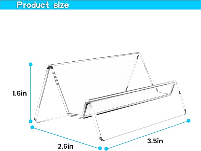 Acrylic Business Card Holder for Desk & Counter, Business Card Holder Display, Clear Business Card Stand, Business Cards Holder Stand, Desktop Plastic Name Card Organizer, 3 Pack-DeskLoop Office