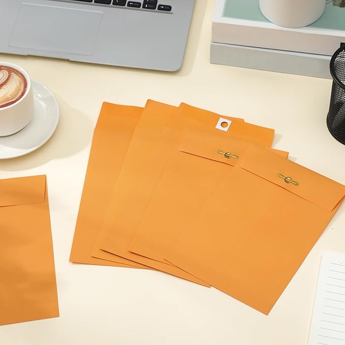 Teling 50 Pcs 5 x 7.5 Manilla Envelopes Clasp Kraft Catalog with Closure for Storing Mailing 28 lb Kraft Envelope Paper for Office Document School Business Home-DeskLoop Office