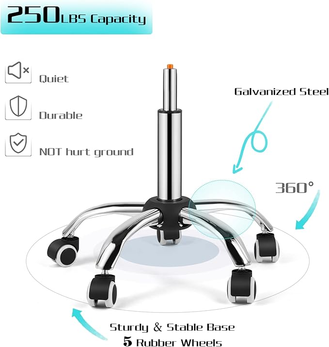 COSVALVE Armless Desk Chair, Mid Back 360 Swivel Office Chair, Height Adjustable Executive Conference Task Chair with Rolling Wheels and Diamond Pattern for Home Bedroom Computer Barber, Brown-DeskLoop Office