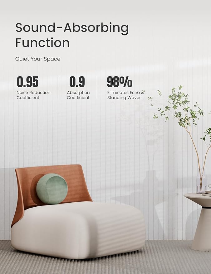 Bumusty Large Cork Board Alternative-47 x35 Felt Bulletin Board Tiles, with 30 Pushpins, 70 Adhesive Tabs, 12-Pack Slat Wall Paneling, Cork Boards for Office Push Pin Board Felt Board-Milky White-DeskLoop Office