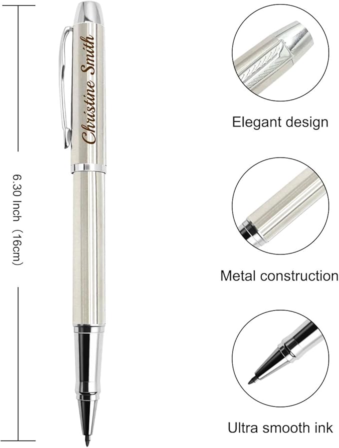 Amlion Personalized Pens Custom Engraved Pen with Name, Refillable Medium Refill, Personalized Gifts for Men Women-DeskLoop Office