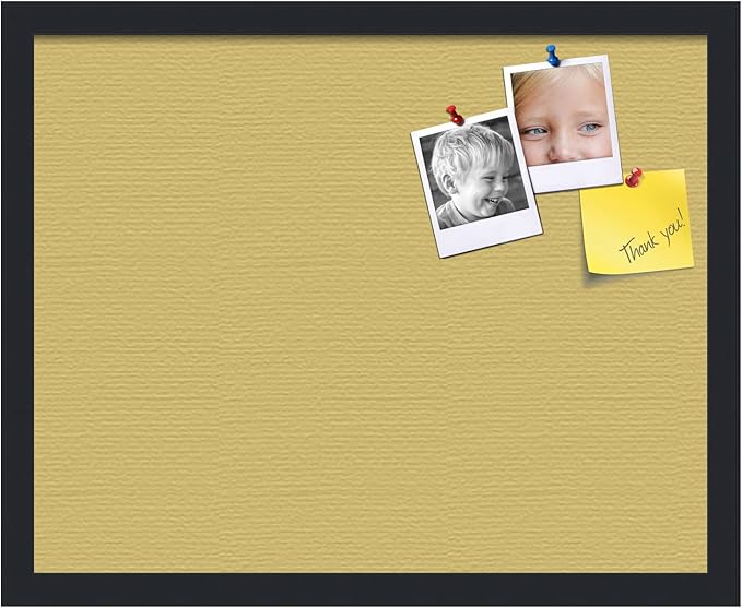PinPix 20x16 Inch Cork Bulletin Board. This Decorative Framed Pin Board Comes with Honey Pastel Design and a Satin Black Frame. Ideal for Home Office Decor or Message Board (PinPix-1810)-DeskLoop Office