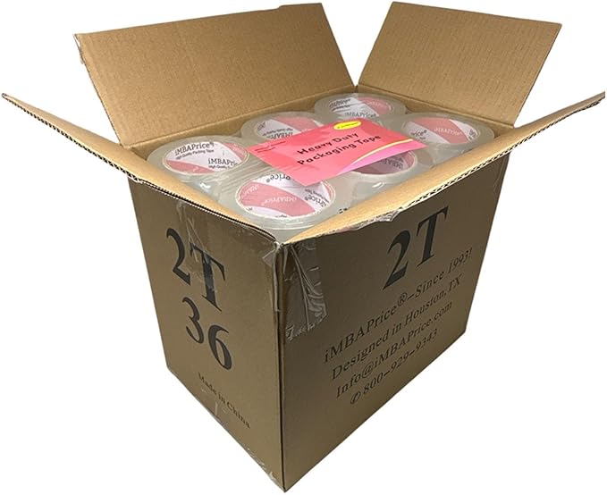 iMBAPrice 2 Inches Clear Packing Tape, 36 Rolls x 110 Yards Storage Box Sealing Packaging Tape Refill for Packaging and Shipping,Total 3960 Yards-DeskLoop Office