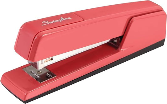 Swingline Stapler, 30 Sheet Capacity, 747 Classic Stapler, Jam Free, Metal, Lipstick Red (74718)-DeskLoop Office