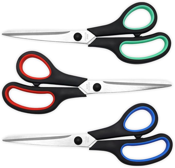 Vitoler Scissors All Purpose Heavy Duty,8.5" Kitchen Scissor for Food,Sewing Fabric Cutting, Right/Left Handed scissors for school-DeskLoop Office