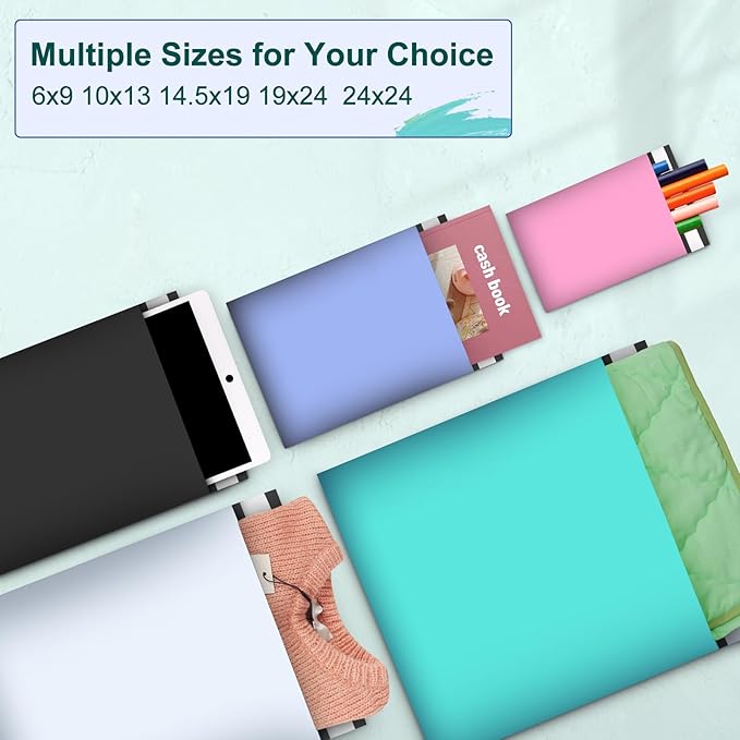 Large Poly Mailers 24x24 Inch 50 Pcs, Extra Large Shipping Bags for Clothing with Self-Sealing Tear-Resistant, Waterproof Poly Bags, Mailing Envelopes for Small Business (Teal)-DeskLoop Office