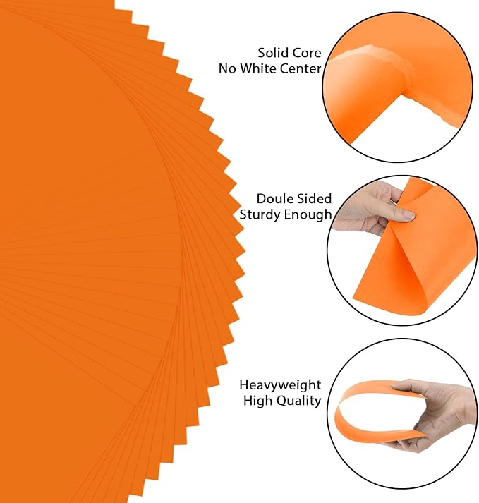 OcePor 50 Sheets Orange Cardstock Paper, Colored Printer Paper 8.5 x 11, Thick Construction for Cards Making, Scrapbook,Office Printing, Invitations, Certificates,DIY Crafting 92 lb/250gsm-DeskLoop Office