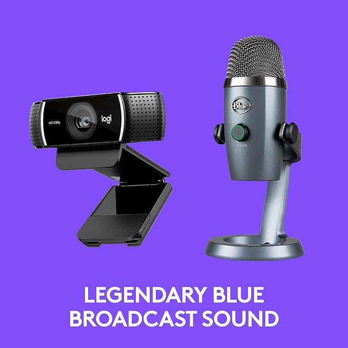 Logitech C922x Pro Webcam + Blue Yeti Nano - Perfect for Professional Video Calls, 1080p/30fps, 720p/60fps-DeskLoop Office