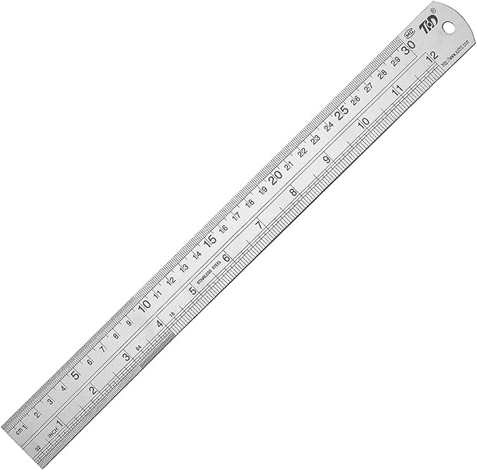 ZZTX Metal Straight Edge Ruler Set,Stainless Steel Ruler,12 Inch, Bulk 1 Pack-DeskLoop Office