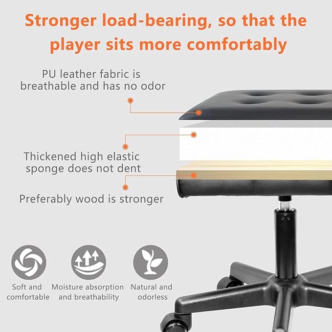 Footrest Under Desk Leg Rest Ottoman Adjustable Height Foot Stool with Wheels Leather Footrest for Home Office-DeskLoop Office