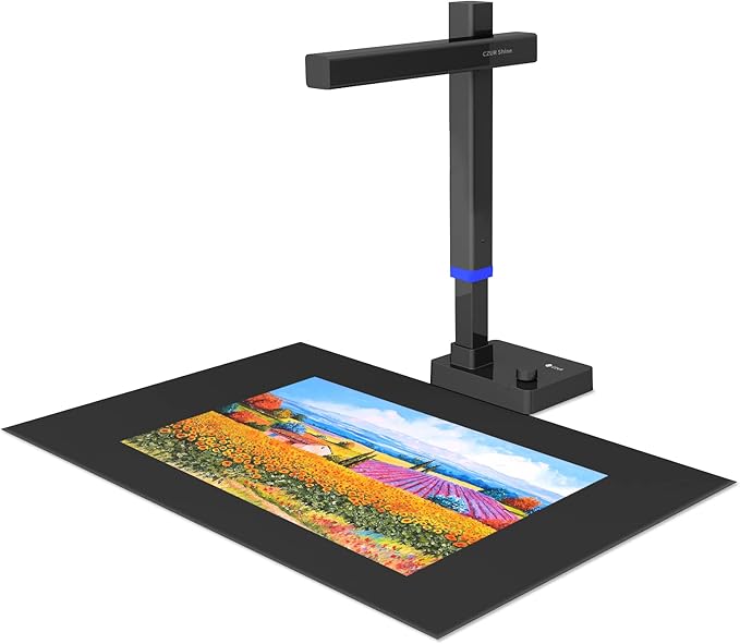 CZUR Shine Ultra Pro 24MP Document Scanner, USB Book Scanner, Portable Document Camera, A3 Large Format Book Scanner, Adjustable Height, Max DPI 440, for Windows & Mac-DeskLoop Office