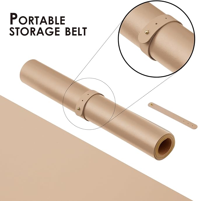 Large Cork Desk Mat - 47.2"x 17" Desk Pad for Office and Home - Ideal for Large Mouse Pad and Desk Mats on Top of Desks(Apricot)-DeskLoop Office