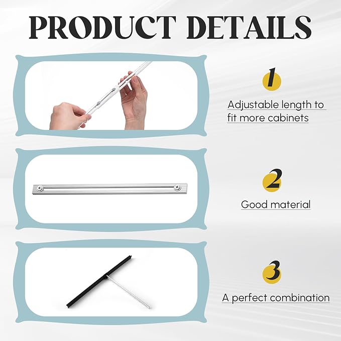 12 Pcs Metal Adjustable File Cabinet Rails Set Include 8 Hanging File Rail Clips 4 Cabinet Dividers Bars Suitable for Cabinets with Drawer Thickness Less Than 1/8 Inch(Silver,18-32.5 Inch)-DeskLoop Office