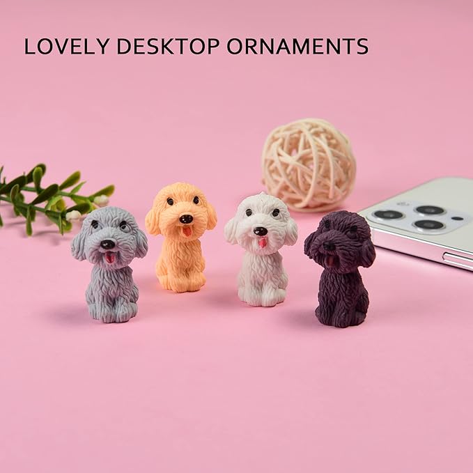 24 Pcs Animal Pencil Erasers Toppers,Pencil Top Erasers,3D Cute Dog Cap Easters Desk Pet Erasers for Kids-DeskLoop Office