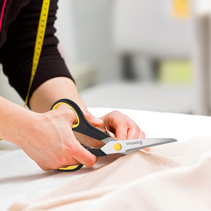 Scissors Set of 24-Pack, 8" Scissors All Purpose Comfort-Grip Handles Sharp Scissor for Office Home School Craft Sewing Fabric Supplies, High/Middle School Student Teacher, Right/Left Hand-DeskLoop Office