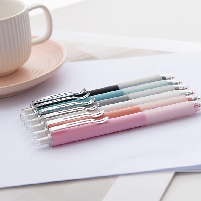 Linbsunne Ballpoint Pens Medium Point 1mm Black Ink Work Pen with Super Soft Grip Ball Point Pen for Men Women Retractable Office Pens (Silver Clip-12 count)-DeskLoop Office