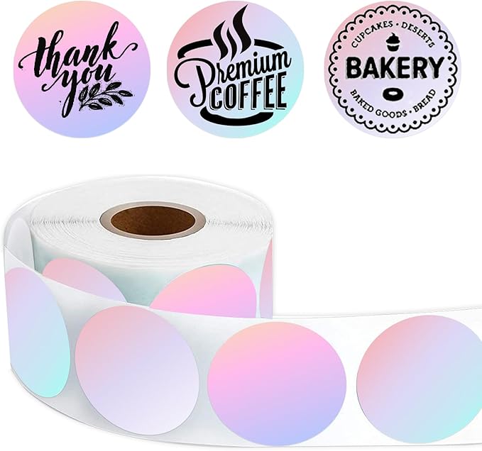 3 inch Round Thermal Labels, Thermal Printer Labels use for Barcode, Shipping, Customized, Circle Direct Thermal Stickers 500 Labels for Printer, 3 Color-DeskLoop Office