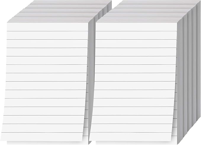 Memo Pads, White, With Black Lines – Lined Paper Notepads, Scratch / Writing Pad for Planning, To-Do Lists, Appointments, Reminders, Home, Office – 50 Sheets Per Pad, 10 Pads per Pack – 8.5" x 5.5"-DeskLoop Office
