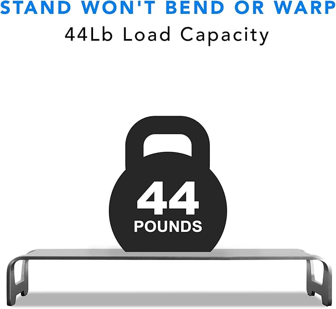 Mount-It! Aluminum Monitor Stand for iMac - Wide Unibody Monitor Riser - Metal Monitor Stand Desktop Organizer with Keyboard Storage - Universal Desktop Monitor Riser for PC, iMac, MacBook, Laptop-DeskLoop Office