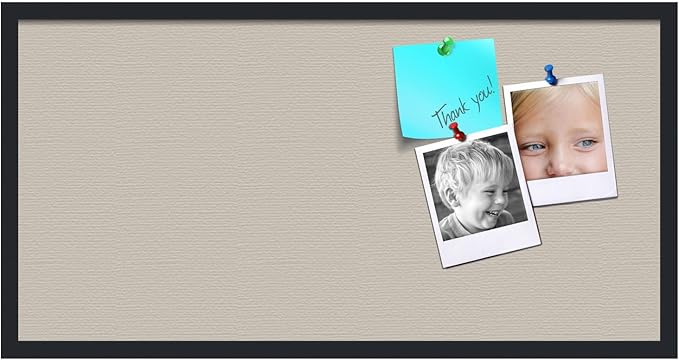 PinPix 36x18 Inch Cork Bulletin Board. This Decorative Framed Pin Board Comes with Desert Pastel Design and a Satin Black Frame. Ideal for Home Office Decor or Message Board (PinPix-1815)-DeskLoop Office